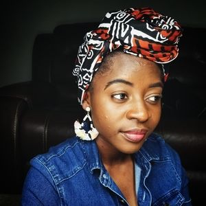 Brown tribal African Ankara headwrap